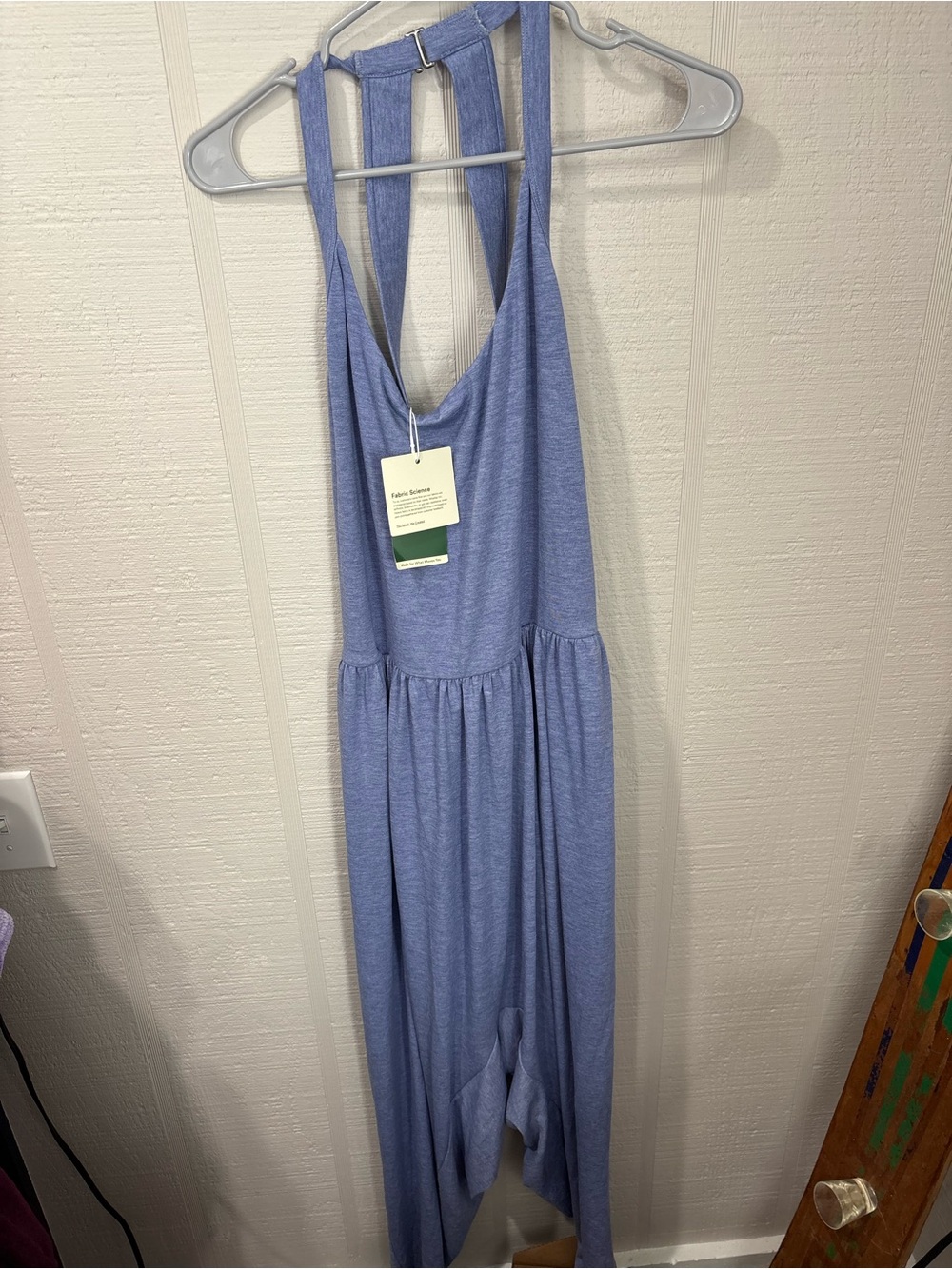 HALARA Easy Peasy Heathered Blue Sleeveless Romper Jumpsuit